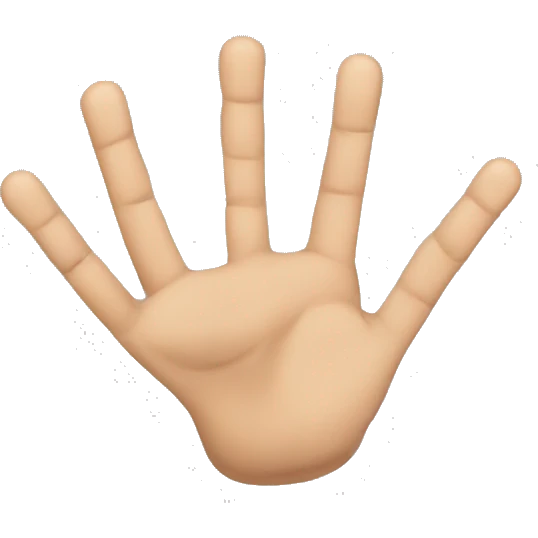 create a hand with all the fingers together except the index and middle finger emoji