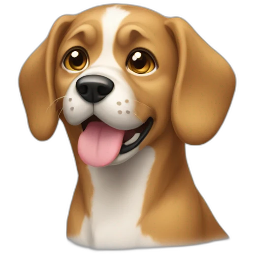 Chien sur un chat emoji