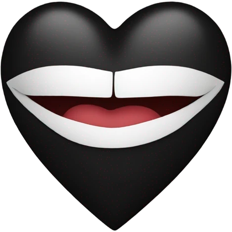 Kiss face with black heart emoji