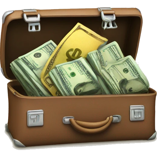 suitecase with money inside emoji