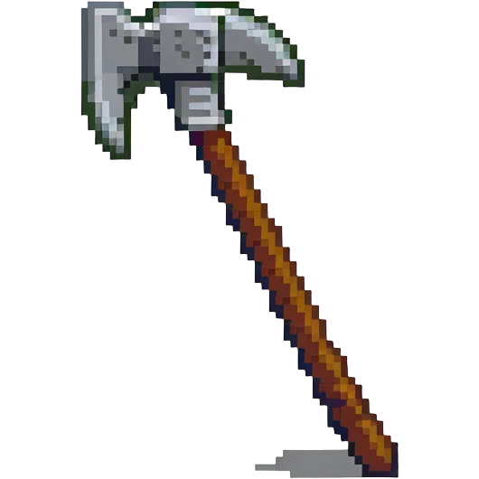 blocky pixelated Minecraft pickaxe emoji, less realistic emoji