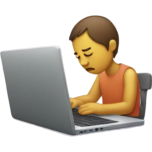 sad person with laptop emoji
