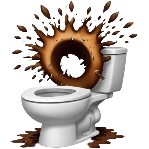 blowing up the toilet with poop emoji
