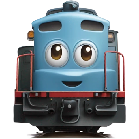 A electric locomotive (With little Kirby eyes on the front of the trains face) emoji