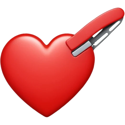 Red colour small hairclip emoji