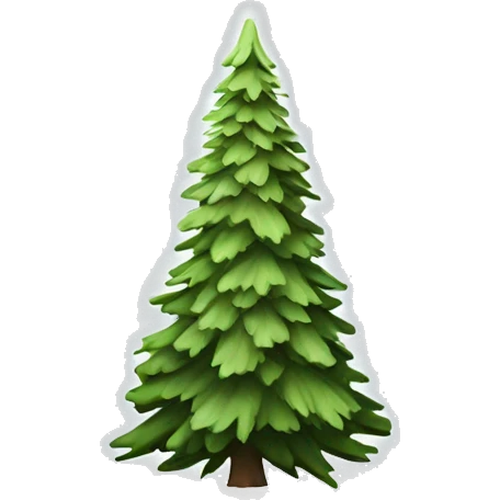  actual white fir christmas tree isolated.  emoji