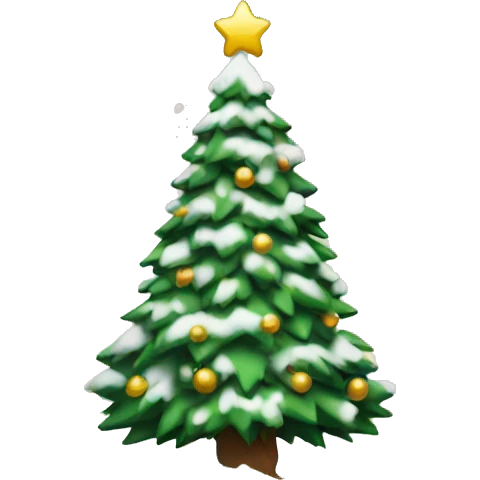 christmas tree with snow emoji