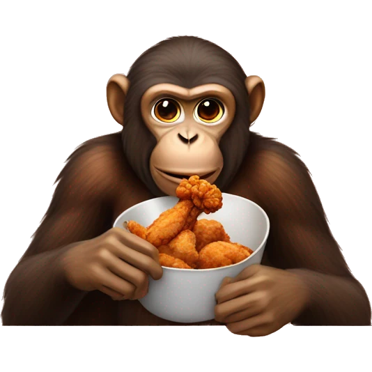 Monkey eating fried chicken  emoji