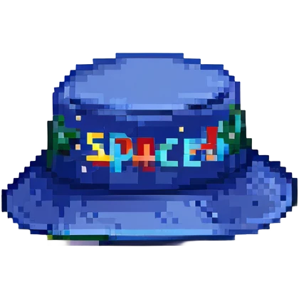 Синяя спортивная панамка со шнурком и надписью SPACEME, no background emoji