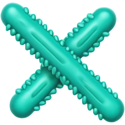 Multiple Lactobacillus bacteria emojis, thick rod shape, teal green, soft fibrous texture, clean ingredient icon style
 emoji