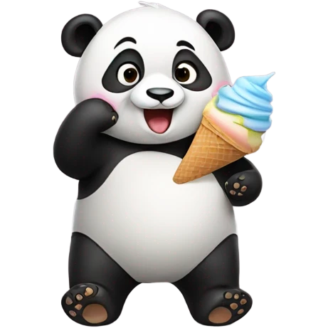 Panda eating ice cream emoji