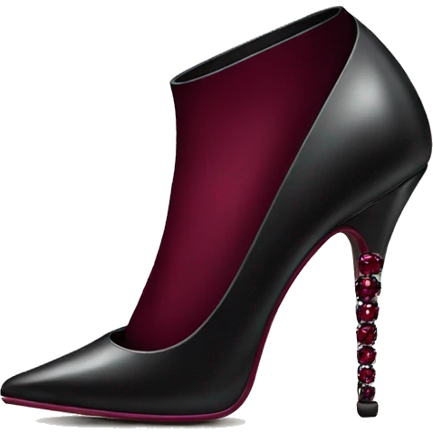 Black heels with Burgundy diamond  emoji