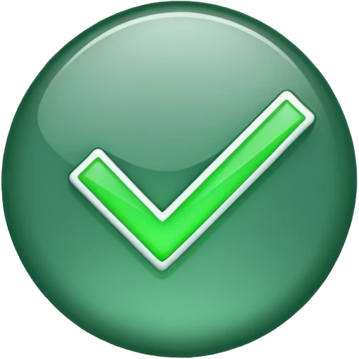 Green check mark with high flick no background emoji