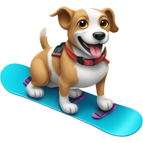 Dog snowboarding emoji