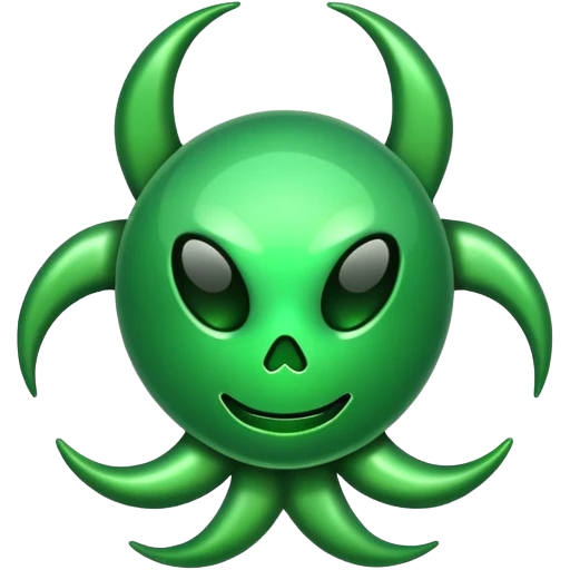 glitter green toxic symbol emoji
