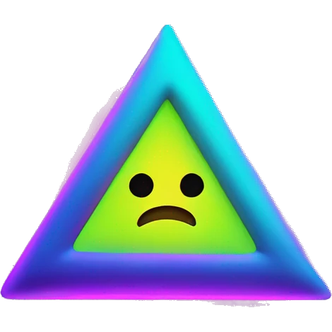 Triangle careful neon color with escamation inside emoji