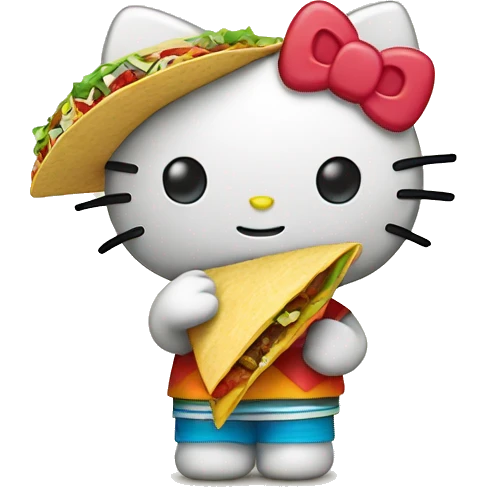 Hello-kitty hello-kitty holding a taco emoji