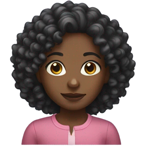 Black curly haired girl emoji