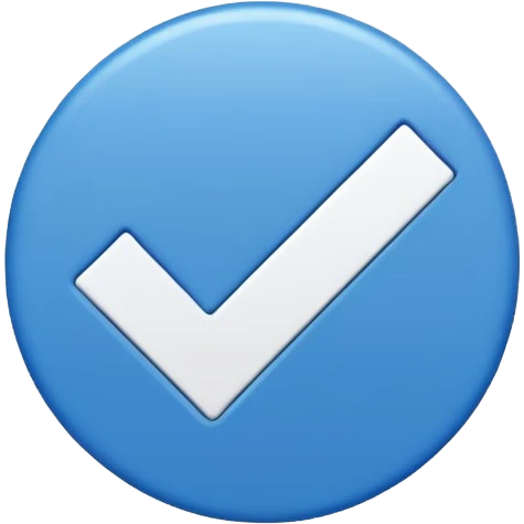 blue circle  with white check mark in the middle emoji