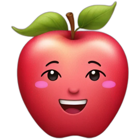 smiling red apple wearing a pink dress emoji