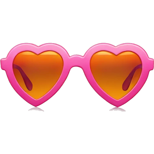 Pink and orange heart sunglasses  emoji
