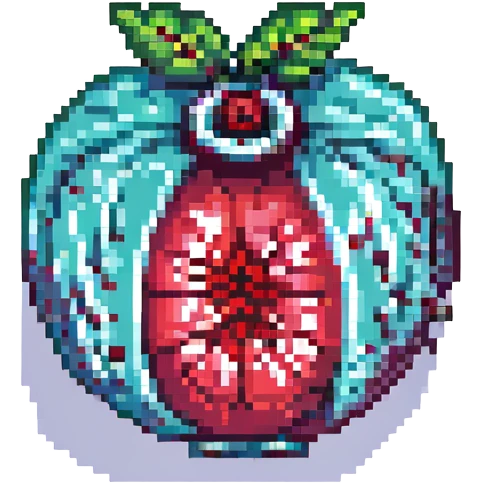 pixel art pomegranate, simple, colorful emoji