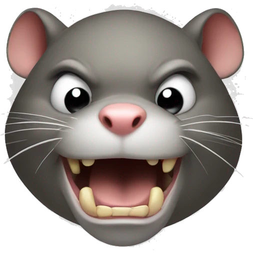 super fat angry rat head emoji