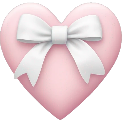Pastel pink heart with white bow emoji