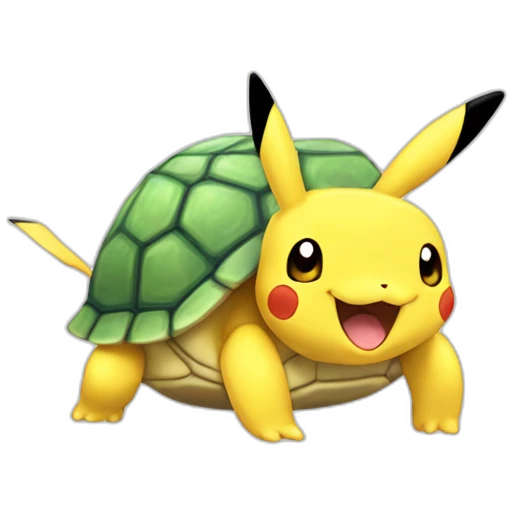 pikachu with cute turtle friend emoji