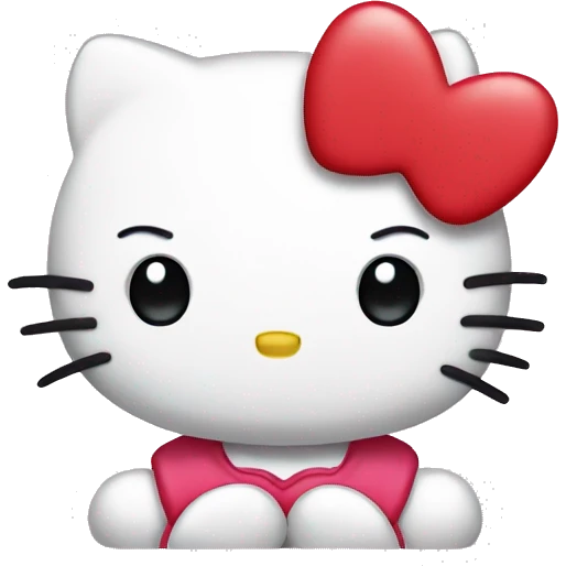 hello kitty with heart emoji