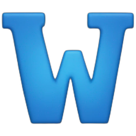 W letter blue emoji