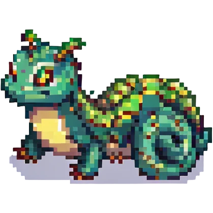 Caterpie pixel art, retro video game style emoji
