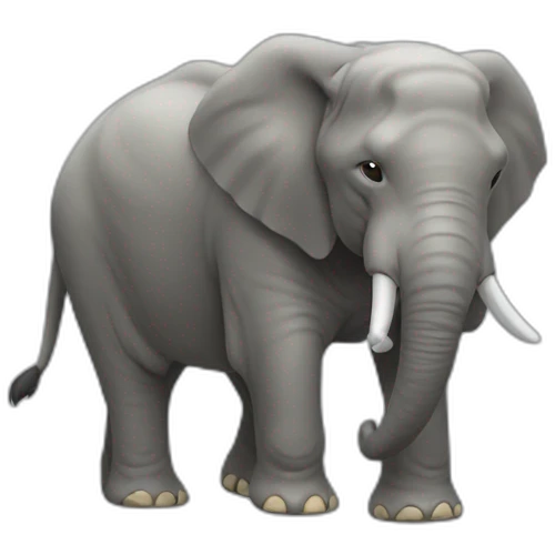 Un chat sur un éléphant emoji