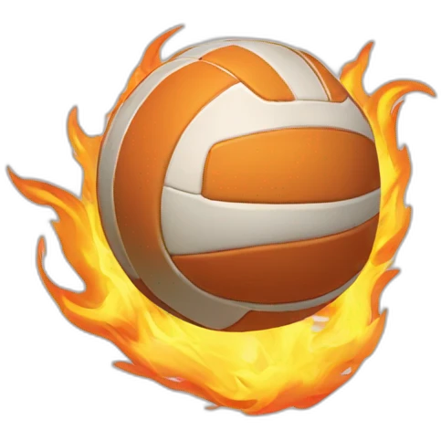 burning volleyball emoji