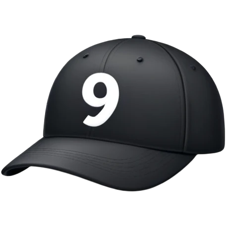 black cap with number “9” emoji