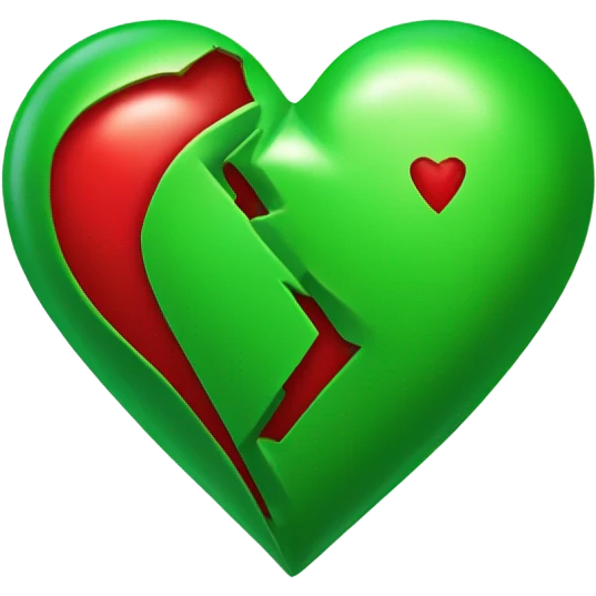 Corazón verde y rojo emoji