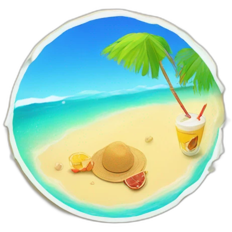 Beach, sun, ocean, drink emoji