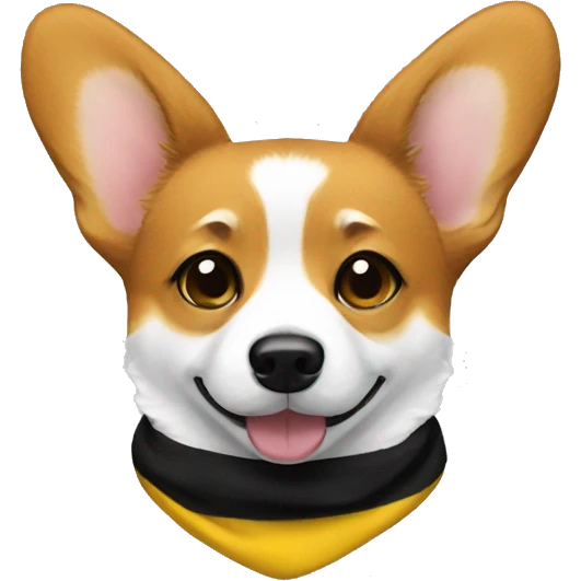 Corgi with black and yellow striped scarf emoji