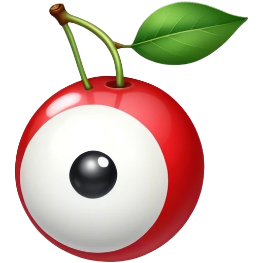  red and white 8 ball cherry emoji