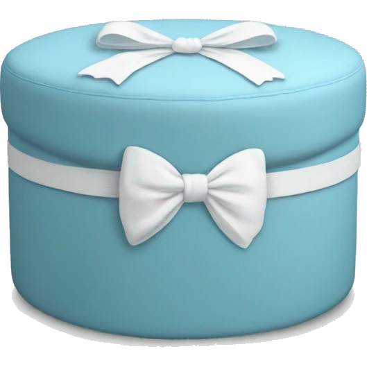 Baby blue round ottoman with a white bow on it emoji
