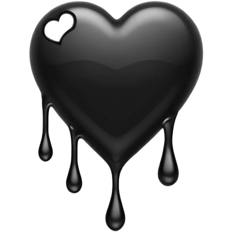 black heart with dripping ink emoji