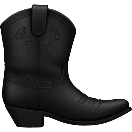 pair of black cowboy boots emoji
