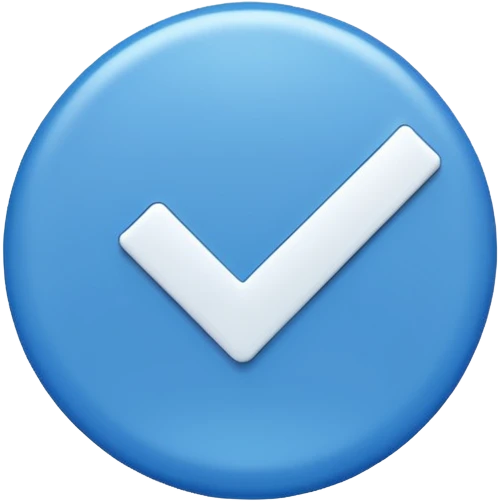 Blue circle with a tick in the middle emoji