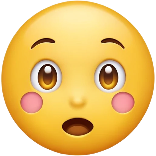 yellow round emoji with a simple surprised expression emoji