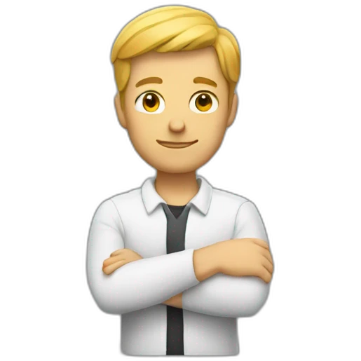 White man crossing his arms emoji