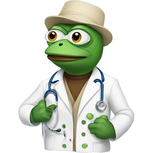 Pepe wearing doctor clothes emoji