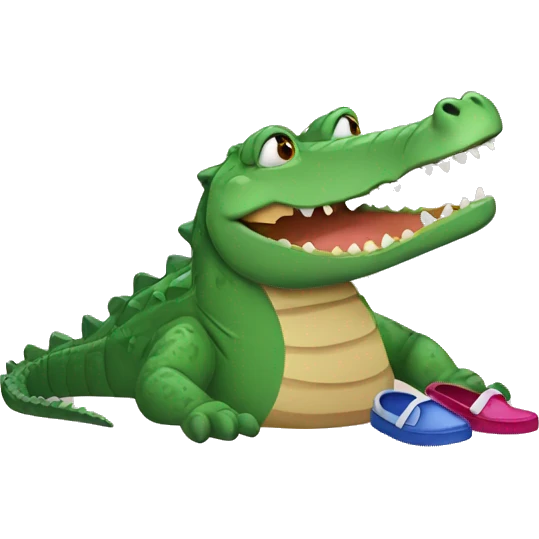 Crocodile with slippers emoji