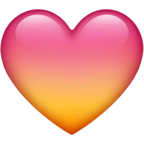 Yellow to orange to dark pink gradient heart emoji