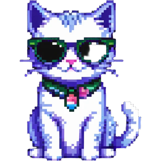 cool cat with sunglasses sitting pose emoji