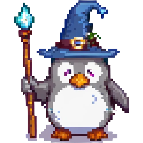 A penguin wizard emoji